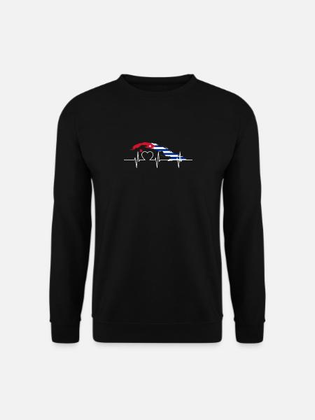 Kuba Herzschlag Flagge Vintage Retro Kuba - Unisex Pullover - Schwarz