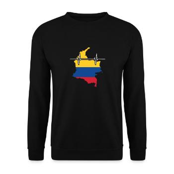 Colombia Heartbeat Flag Vintage Colombia - Unisex Sweatshirt - black - Front - Alina (178cm) & Michal (187cm)