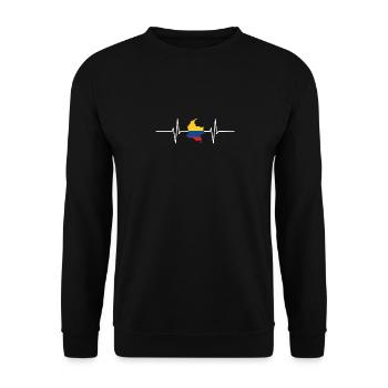 Colombia Heartbeat Flag Vintage Colombia - Unisex Sweatshirt - black - Front - Alina (178cm) & Michal (187cm)