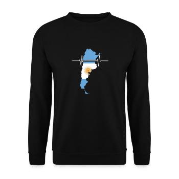 Argentina Heartbeat Flag Vintage Argentina - Unisex Sweatshirt - black - Front - Alina (178cm) & Michal (187cm)