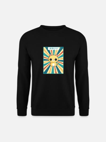 kawaii neko japanese - Unisex Sweatshirt - black