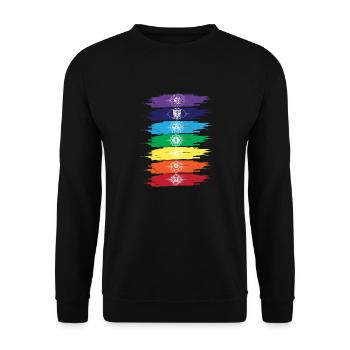 SIEBEN CHAKREN - Unisex Pullover - Schwarz - Vorne - Alina (178cm) & Michal (187cm)