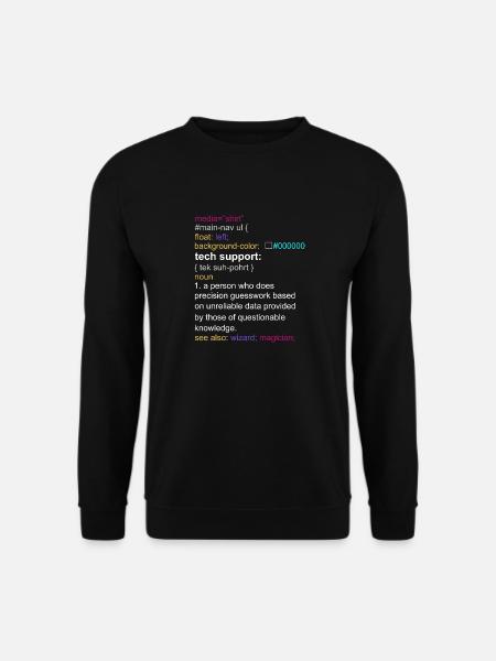 Tech support html coding gift coder - Sweat-shirt Unisexe - noir