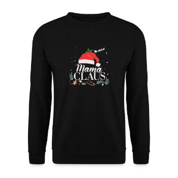 Mama Claus Weihnachten Familie Weihnachtsmann - Unisex Pullover - Schwarz - Vorne - Alina (178cm) & Michal (187cm)