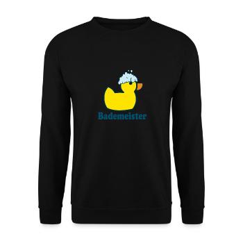 Bademeister Gummiente - Unisex Pullover - Schwarz - Vorne - Alina (178cm) & Michal (187cm)