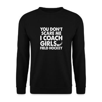 Tu ne me fais pas peur, j’entraîne Girl’s Field Hockey Fu - Sweat-shirt Unisexe - noir - Devant - Alina (178cm) & Michal (187cm)