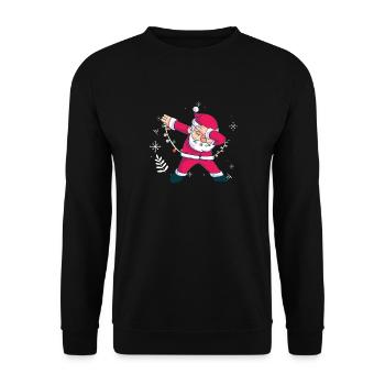 Dabbing Santa Claus Dancer Christmas Dancing - Unisex Sweatshirt - black - Front - Alina (178cm) & Michal (187cm)