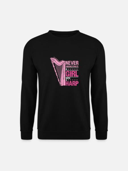 Girl with a Harp - Unisex Sweatshirt - black