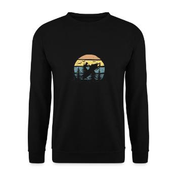 Snowmobiling Retro Vintage - Unisex Sweatshirt - black - Front - Alina (178cm) & Michal (187cm)