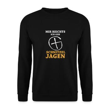 Geocaching Geocacher Schnitzeljagd GPS Cache - Unisex Pullover - Schwarz - Vorne - Alina (178cm) & Michal (187cm)