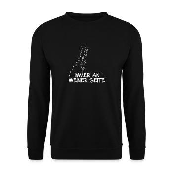 Immer an meiner Seite Hund Hundehalter Pfote - Unisex Pullover - Schwarz - Vorne - Alina (178cm) & Michal (187cm)