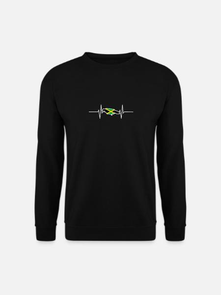 Jamaica Herzschlag Flagge Vintage Jamaica - Unisex Pullover - Schwarz