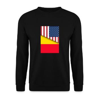 USA Belgien Belgische Flagge Dual Citizen American - Unisex Pullover - Schwarz - Vorne - Alina (178cm) & Michal (187cm)