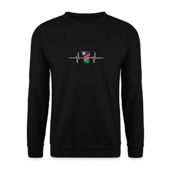 Namibia Herzschlag Flagge Vintage Namibia - Unisex Pullover - Schwarz - Vorne - Alina (178cm) & Michal (187cm)