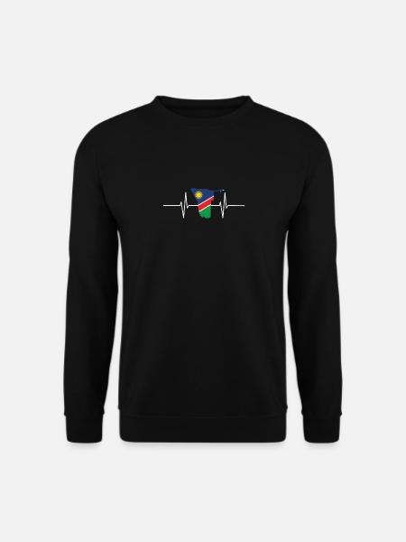 Namibia Herzschlag Flagge Vintage Namibia - Unisex Pullover - Schwarz