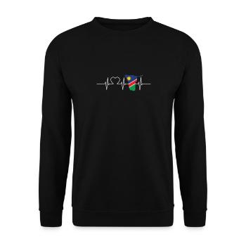 Namibia Herzschlag Flagge Vintage Namibia - Unisex Pullover - Schwarz - Vorne - Alina (178cm) & Michal (187cm)