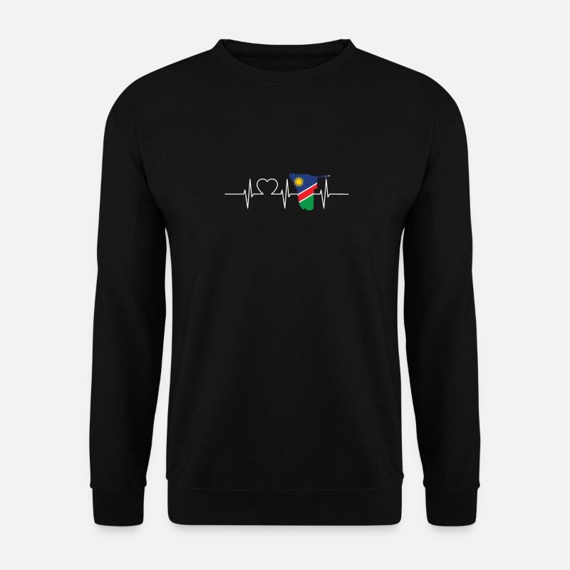 Namibia Herzschlag Flagge Vintage Namibia - Unisex Pullover - Schwarz