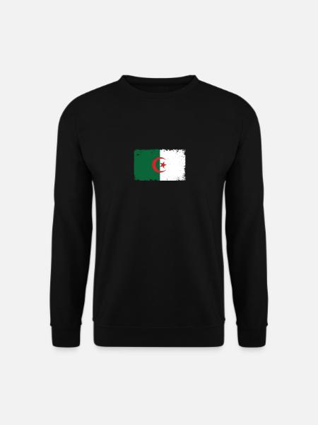 Algérie Battements de cœur Drapeau Algérie vintage - Sweat-shirt Unisexe - noir
