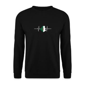 Algérie Battements de cœur Drapeau Algérie vintage - Sweat-shirt Unisexe - noir - Devant - Alina (178cm) & Michal (187cm)