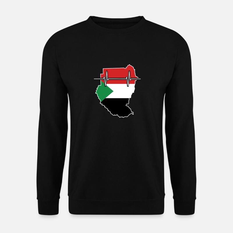 Sudan Herzschlag Flagge Vintage Sudan - Unisex Pullover - Schwarz