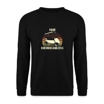 Mein Rentnerfahrzeug Golf Caddy Golfplatz Rente - Unisex Pullover - Schwarz - Vorne - Alina (178cm) & Michal (187cm)