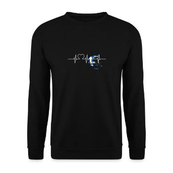 Grèce Herzschlag Flagge Vintage - Sweat-shirt Unisexe - noir - Devant - Alina (178cm) & Michal (187cm)