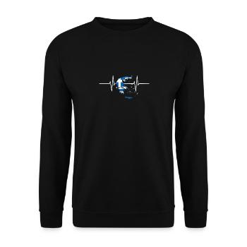 Grèce Herzschlag Flagge Vintage - Sweat-shirt Unisexe - noir - Devant - Alina (178cm) & Michal (187cm)