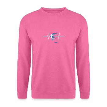 Grèce Herzschlag Flagge Vintage - Sweat-shirt Unisexe - rose - Devant