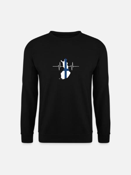 Finnland Herzschlag Flagge Vintage Finnland - Unisex Pullover - Schwarz