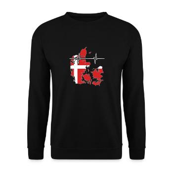 Danemark Herzschlag Flagge Vintage Danemark - Sweat-shirt Unisexe - noir - Devant - Alina (178cm) & Michal (187cm)