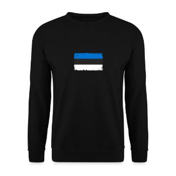 Estland Herzschlag Flagge Vintage Estland - Unisex Pullover - Schwarz - Vorne - Alina (178cm) & Michal (187cm)