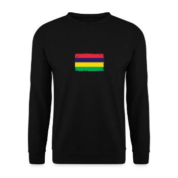 Mauritius Heartbeat Flag Vintage Mauritius - Unisex Sweatshirt - black - Front - Alina (178cm) & Michal (187cm)