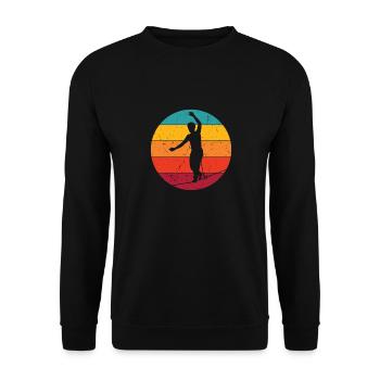 Slackline Slacklining Balance in Sunlight - Unisex Sweatshirt - black - Front - Alina (178cm) & Michal (187cm)