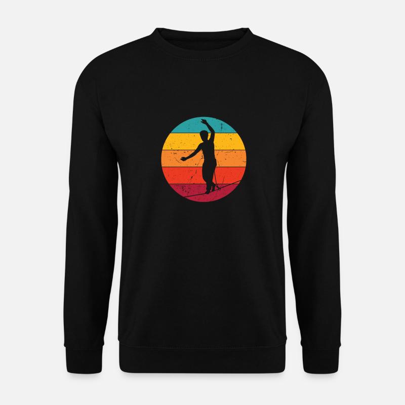 Slackline Slacklining Balance Im Sonnenlicht - Unisex Pullover - Schwarz