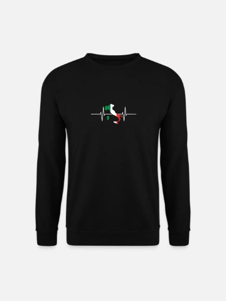 Italien Herzschlag Flagge Vintage Italien - Unisex Pullover - Schwarz