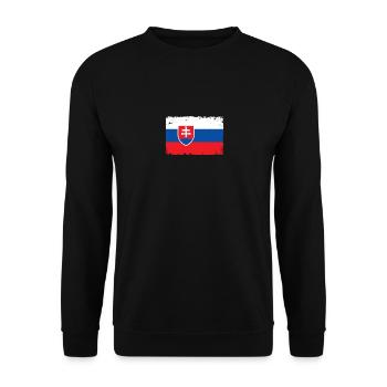 Slowakei Herzschlag Flagge Vintage Slowakei - Unisex Pullover - Schwarz - Vorne - Alina (178cm) & Michal (187cm)