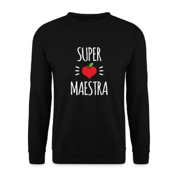 Super Maestra Latina Fun Gift - Unisex Sweatshirt - black - Front - Alina (178cm) & Michal (187cm)
