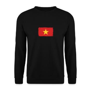 Vietnam Heartbeat Flag Vintage Vietnam - Unisex Sweatshirt - black - Front - Alina (178cm) & Michal (187cm)
