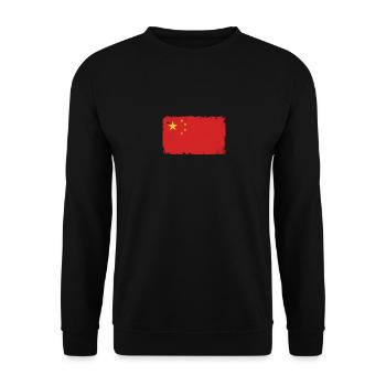 Chine Heartbeat Flag Vintage Chine - Sweat-shirt Unisexe - noir - Devant - Alina (178cm) & Michal (187cm)
