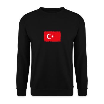 Turkey Heartbeat Flag Vintage Turkey - Unisex Sweatshirt - black - Front - Alina (178cm) & Michal (187cm)