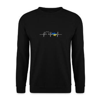 Ukraine Heartbeat Flag Vintage Ukraine - Unisex Sweatshirt - black - Front - Alina (178cm) & Michal (187cm)