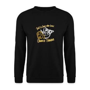 Just a guy cheese fondue guy cheese - Unisex Sweatshirt - black - Front - Alina (178cm) & Michal (187cm)