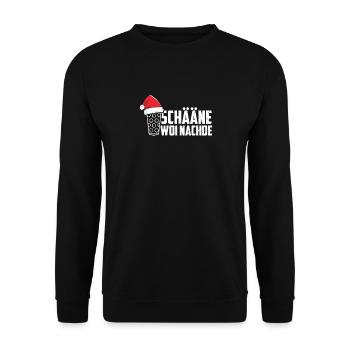 Pfälzer Weihnachten Pälzer Dialekt Mundart Schorle - Unisex Pullover - Schwarz - Vorne - Alina (178cm) & Michal (187cm)