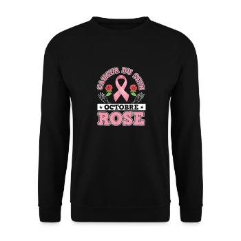 In October We Wear Pink Breast Cancer - Unisex Sweatshirt - black - Front - Alina (178cm) & Michal (187cm)