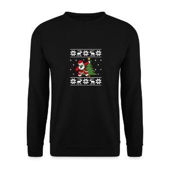 Weihnachten Santa Dabbing Weihnachtsmann Dab - Unisex Pullover - Schwarz - Vorne - Alina (178cm) & Michal (187cm)