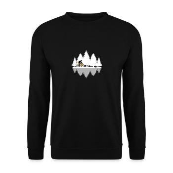 Sur la route et au-delà, Bikepacking Gravel Bike - Sweat-shirt Unisexe - noir - Devant - Alina (178cm) & Michal (187cm)