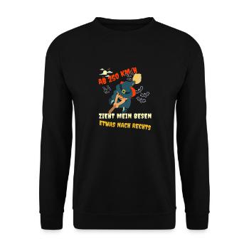 Ab 250 km/h Zieht Mein Besen Etwas Nach Rechts - Unisex Pullover - Schwarz - Vorne - Alina (178cm) & Michal (187cm)
