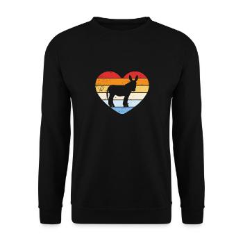 Donkey Heart Retro - Unisex Sweatshirt - black - Front - Alina (178cm) & Michal (187cm)