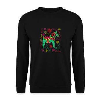 Dala Horse by The Manzanita´s - Unisex Pullover - Schwarz - Vorne - Alina (178cm) & Michal (187cm)