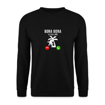 Bora Bora appelle le slogan Palme Travel Holiday Summer - Sweat-shirt Unisexe - noir - Devant - Alina (178cm) & Michal (187cm)